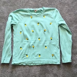 J CREW Cotton Sewn Lemon Sweater